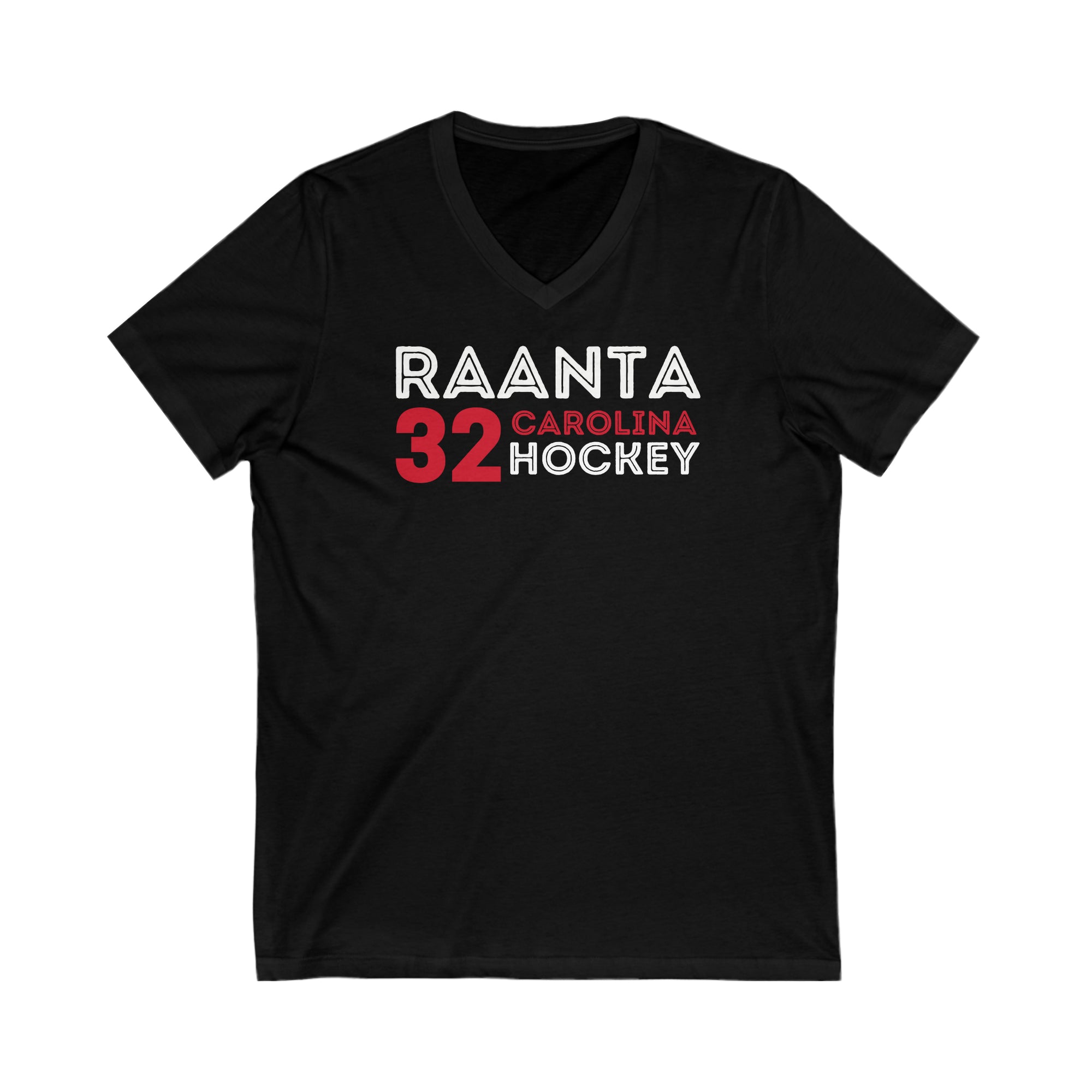 Raanta 32 Carolina Hockey Grafitti Wall Design Unisex V-Neck Tee