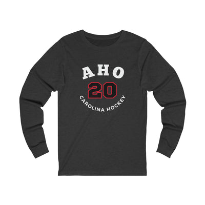 Aho 20 Carolina Hockey Number Arch Design Unisex Jersey Long Sleeve Shirt