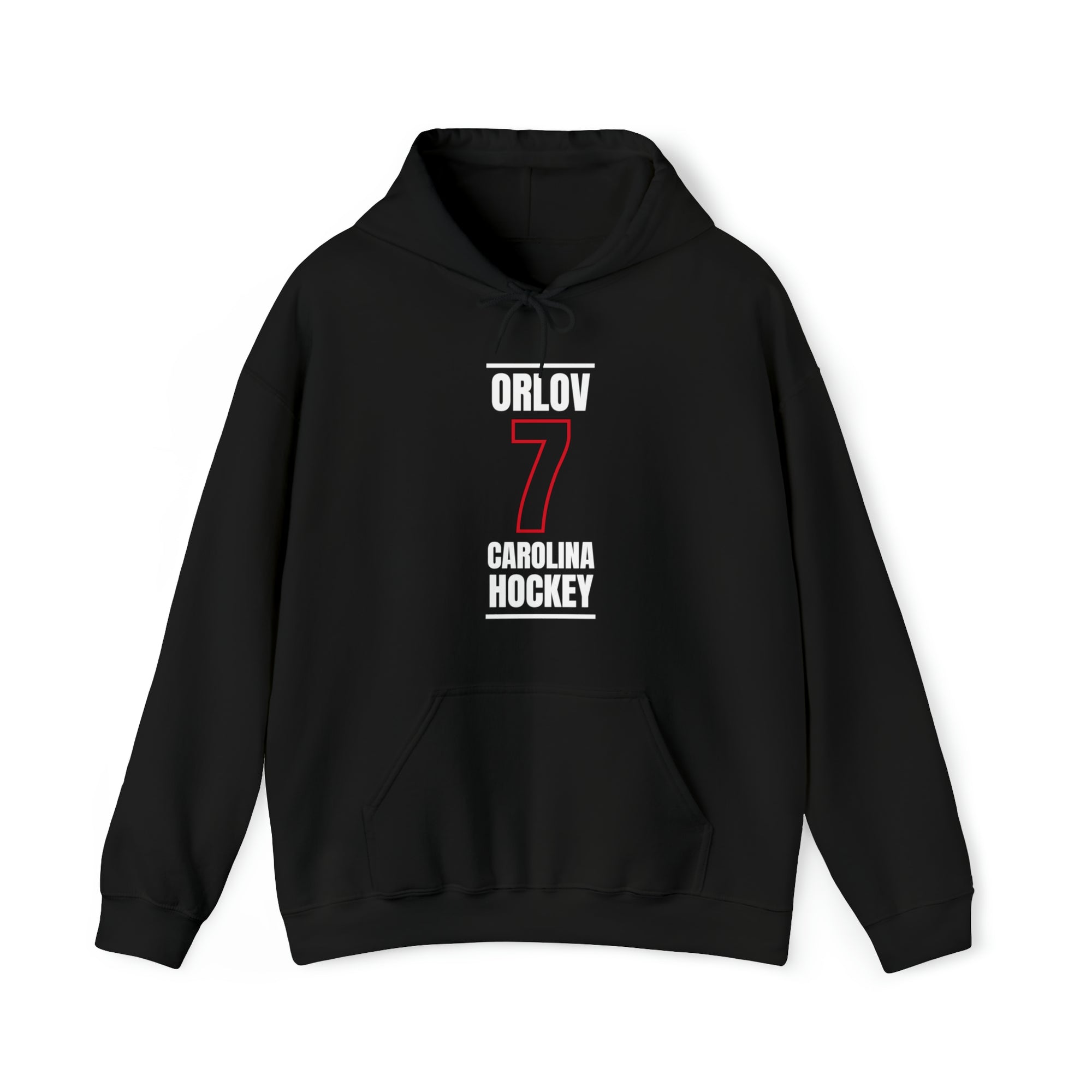 Orlov 7 Carolina Hockey Black Vertical Design Unisex Hooded Sweatshirt