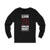 Slavin 74 Carolina Hockey Black Vertical Design Unisex Jersey Long Sleeve Shirt