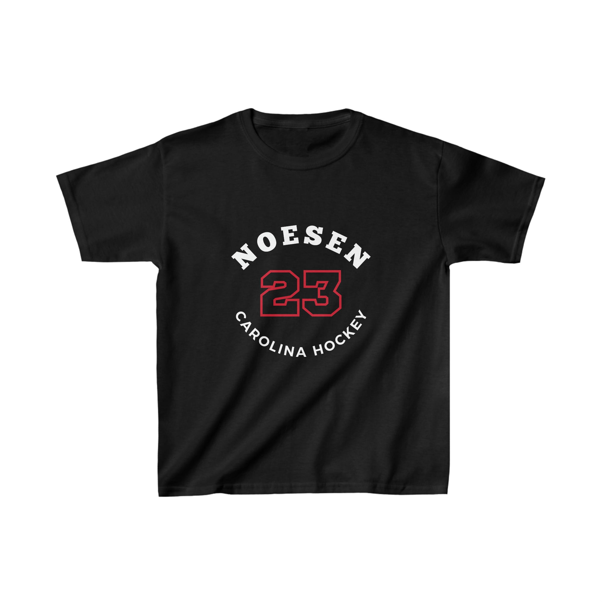 Noesen 23 Carolina Hockey Number Arch Design Kids Tee