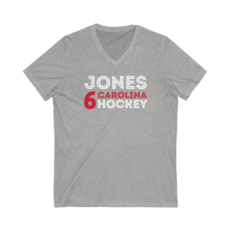 Jones 6 Carolina Hockey Grafitti Wall Design Unisex V-Neck Tee