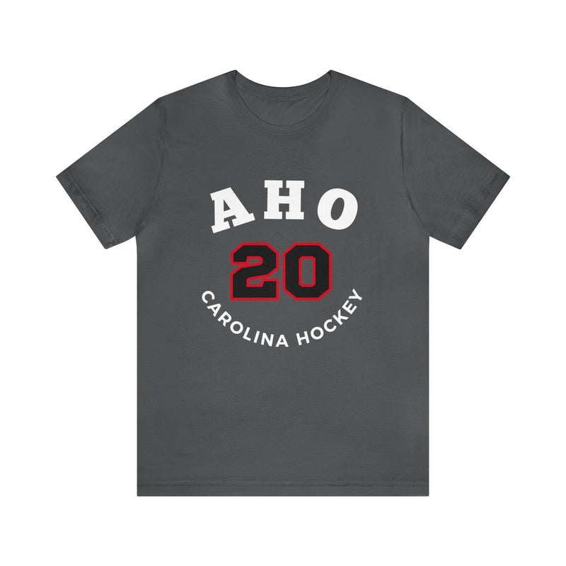 Aho 20 Carolina Hockey Number Arch Design Unisex T-Shirt