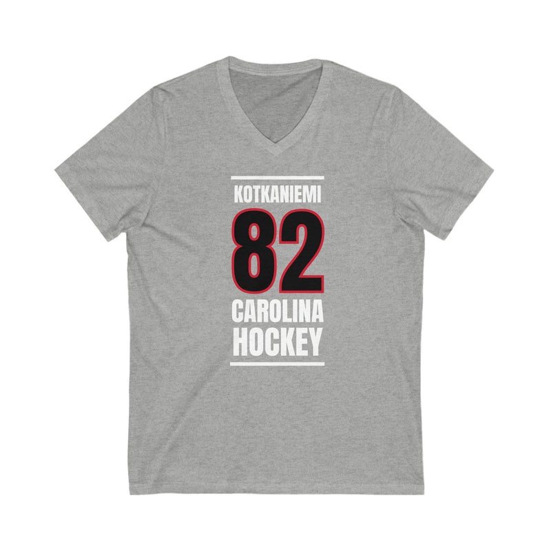 Kotkaniemi 82 Carolina Hockey Black Vertical Design Unisex V-Neck Tee