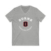 Burns 8 Carolina Hockey Number Arch Design Unisex V-Neck Tee