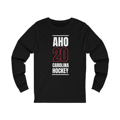 Aho 20 Carolina Hockey Black Vertical Design Unisex Jersey Long Sleeve Shirt