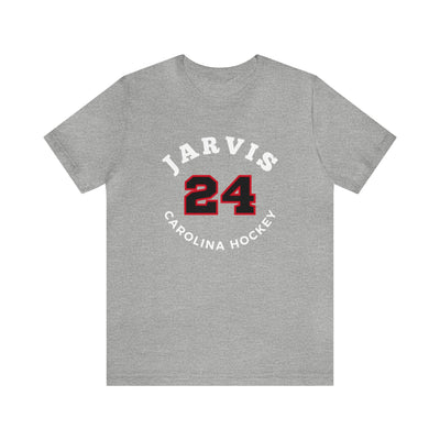 Jarvis 24 Carolina Hockey Number Arch Design Unisex T-Shirt