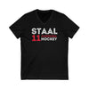 Staal 11 Carolina Hockey Grafitti Wall Design Unisex V-Neck Tee