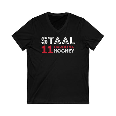 Staal 11 Carolina Hockey Grafitti Wall Design Unisex V-Neck Tee