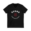 Burns 8 Carolina Hockey Number Arch Design Unisex V-Neck Tee