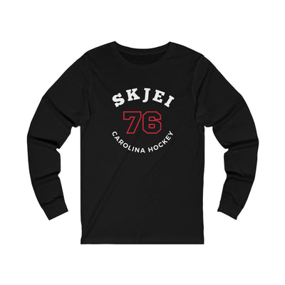 Skjei 76 Carolina Hockey Number Arch Design Unisex Jersey Long Sleeve Shirt