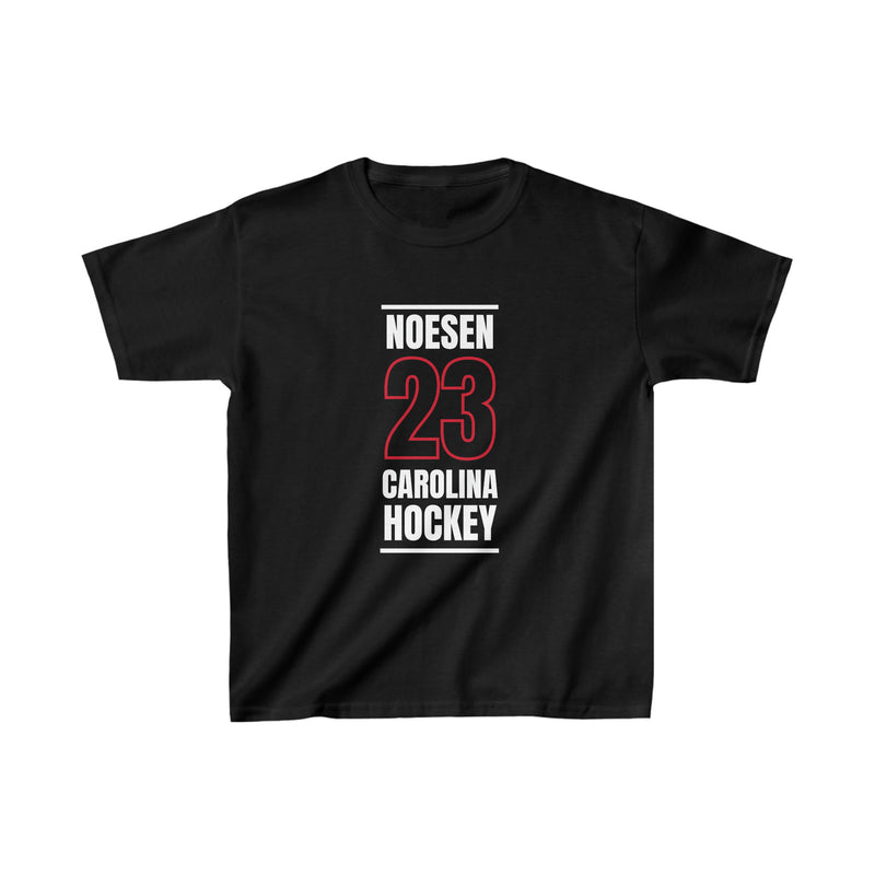 Noesen 23 Carolina Hockey Black Vertical Design Kids Tee