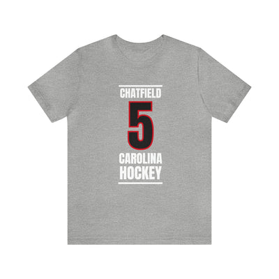 Chatfield 5 Carolina Hockey Black Vertical Design Unisex T-Shirt