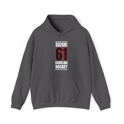 Suzuki 61 Carolina Hockey Black Vertical Design Unisex Hooded Sweatshirt