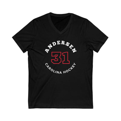 Andersen 31 Carolina Hockey Number Arch Design Unisex V-Neck Tee