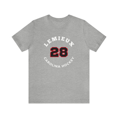 Lemieux 28 Carolina Hockey Number Arch Design Unisex T-Shirt