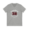 Raanta 32 Carolina Hockey Number Arch Design Unisex V-Neck Tee