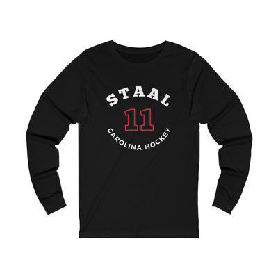 Staal 11 Carolina Hockey Number Arch Design Unisex Jersey Long Sleeve Shirt