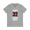 Raanta 32 Carolina Hockey Black Vertical Design Unisex V-Neck Tee