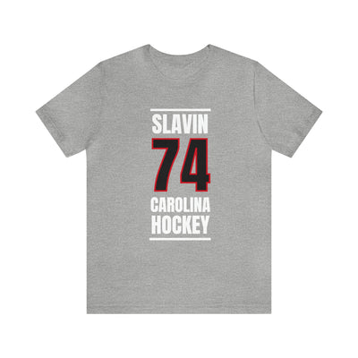 Slavin 74 Carolina Hockey Black Vertical Design Unisex T-Shirt