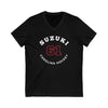 Suzuki 61 Carolina Hockey Number Arch Design Unisex V-Neck Tee