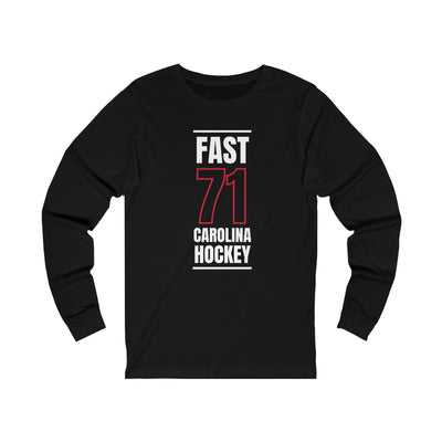 Fast 71 Carolina Hockey Black Vertical Design Unisex Jersey Long Sleeve Shirt