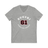 Suzuki 61 Carolina Hockey Number Arch Design Unisex V-Neck Tee