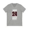 Jarvis 24 Carolina Hockey Black Vertical Design Unisex V-Neck Tee