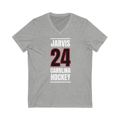 Jarvis 24 Carolina Hockey Black Vertical Design Unisex V-Neck Tee