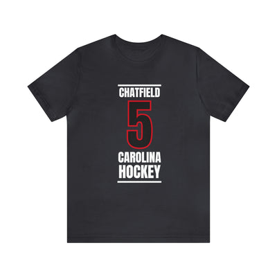 Chatfield 5 Carolina Hockey Black Vertical Design Unisex T-Shirt