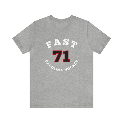 Fast 71 Carolina Hockey Number Arch Design Unisex T-Shirt