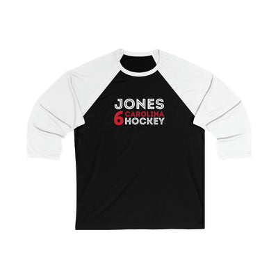 Jones 6 Carolina Hockey Grafitti Wall Design Unisex Tri-Blend 3/4 Sleeve Raglan Baseball Shirt