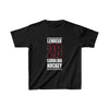 Lemieux 28 Carolina Hockey Black Vertical Design Kids Tee