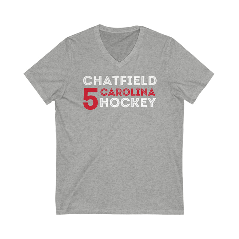 Chatfield 5 Carolina Hockey Grafitti Wall Design Unisex V-Neck Tee