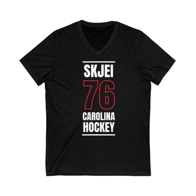 Skjei 76 Carolina Hockey Black Vertical Design Unisex V-Neck Tee