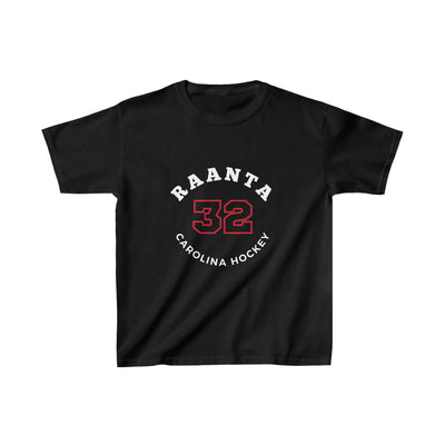 Raanta 32 Carolina Hockey Number Arch Design Kids Tee