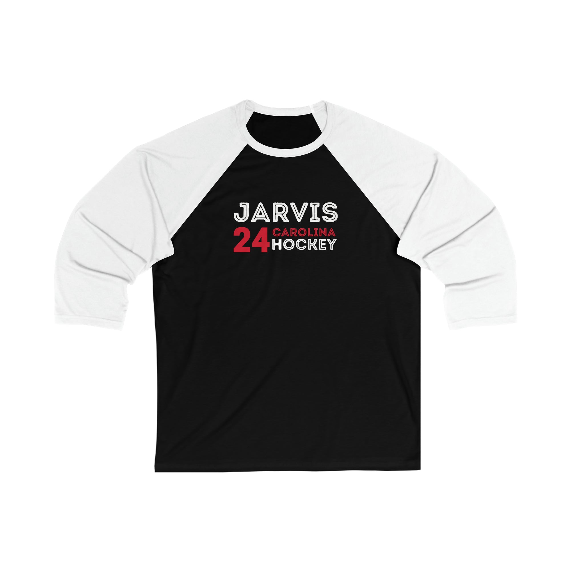Jarvis 24 Carolina Hockey Grafitti Wall Design Unisex Tri-Blend 3/4 Sleeve Raglan Baseball Shirt