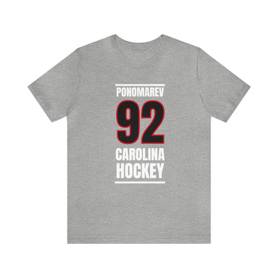 Ponomarev 92 Carolina Hockey Black Vertical Design Unisex T-Shirt