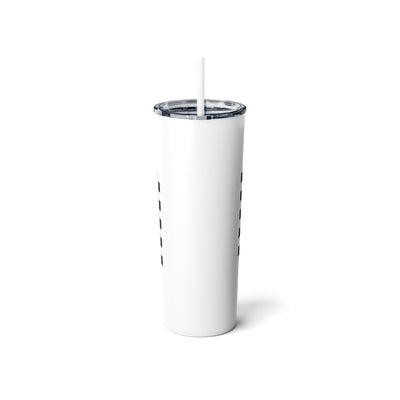 Burns Skinny Steel Tumbler With Straw, 20oz