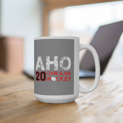 Aho 20 Carolina Hockey Ceramic Coffee Mug In Gray, 15oz