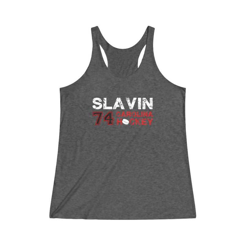 Slavin 74 Carolina Hockey Women's Tri-Blend Racerback Tank