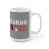 Burns 8 Carolina Hockey Ceramic Coffee Mug In Gray, 15oz