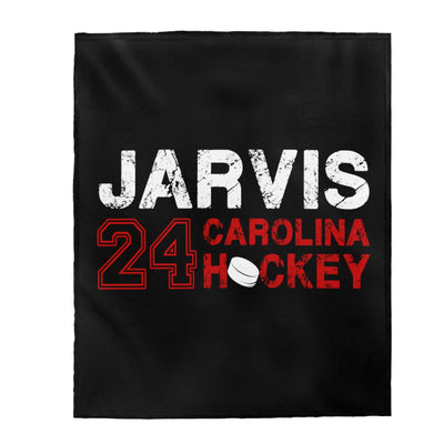 Jarvis 24 Carolina Hockey Velveteen Plush Blanket