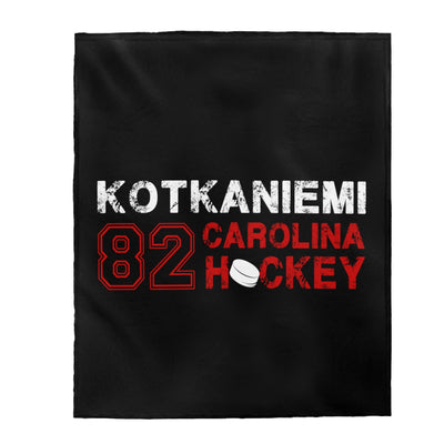 Kotkaniemi 82 Carolina Hockey Velveteen Plush Blanket