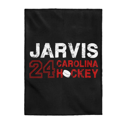 Jarvis 24 Carolina Hockey Velveteen Plush Blanket