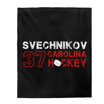 Svechnikov 37 Carolina Hockey Velveteen Plush Blanket