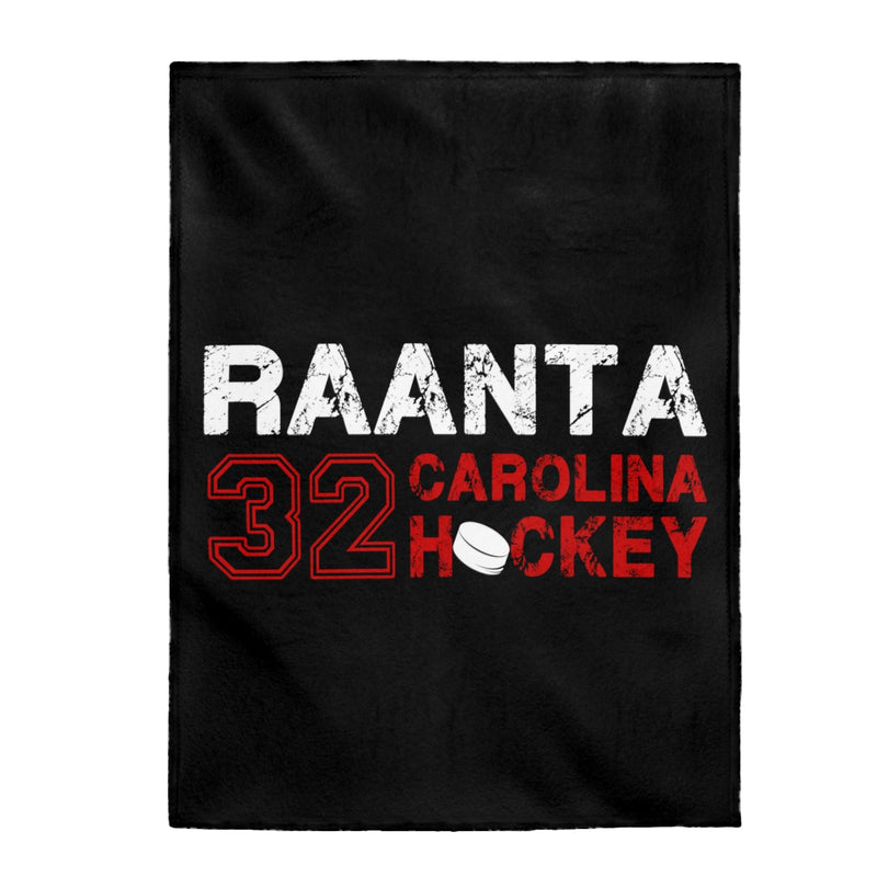 Raanta 32 Carolina Hockey Velveteen Plush Blanket