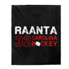 Raanta 32 Carolina Hockey Velveteen Plush Blanket