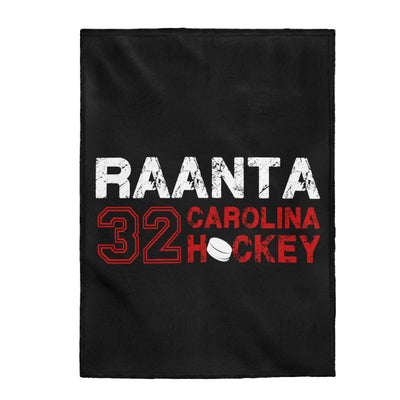 Raanta 32 Carolina Hockey Velveteen Plush Blanket