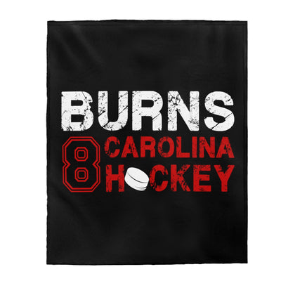 Burns 8 Carolina Hockey Velveteen Plush Blanket